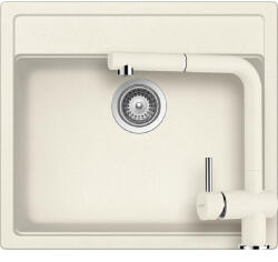 SCHOCK Nemo N-100 Set chiuveta bucatarie granit Cristalite 57x51 cm si baterie Epos Vanilla, bej (vanilla) (SETNN100EEXVANI) Chiuveta