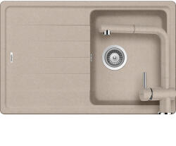 SCHOCK Element D-100S Set chiuveta bucatarie granit Cristalite 78x50 cm si baterie Epos Sabbia, nisip (sabbia) (SETED100SEEXSABB) Chiuveta