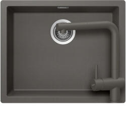 SCHOCK Kaia N-100L Set chiuveta bucatarie granit Cristadur 55x45 cm si baterie Epos Silverstone, gri (silverstone) (SETKN100LEEXSILV) Chiuveta
