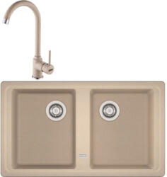 Franke Basis BFG 620-86 Set chiuveta bucatarie granit 86x50 cm si baterie bucatarie monocomanda, Avena (114.0633.756) Chiuveta