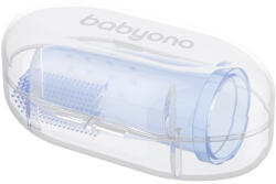 BabyOno szilikon ujjra húzható babafogkefe - Kék (786134)