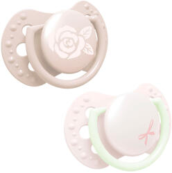 LOVI Világító mini szilikon dinamikus cumi BABY SHOWER 0-2hó 2db lány (22/900GIRL)