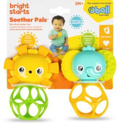 OBALL Soothers Pals rágóka és csörgő szett - Oroszlán és elefánt - 3 hó+ (5914574)