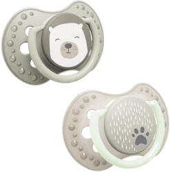LOVI Világító szilikon dinamikus cumi BUDDY BEAR 6-18hó 2 db (22/865)