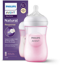 Philips Philips Avent SCY903/11 Natural Response rózsaszín cumisüveg 260 ml (5903669)