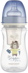 Canpol babies széles nyakú anti-kólikás cumisüveg BONJOUR PARIS 240ml kék (781067)