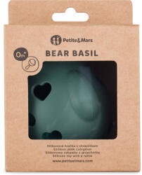Petite&mars Bear Basil szilikon rágóka és csörgő - Misty Green - 0 hó+ (5913690)