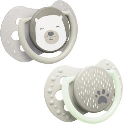LOVI Világító mini szilikon dinamikus cumi BUDDY BEAR 0-2hó 2db (22/862)