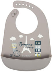 Canpol babies Szilikon előke zsebbel BONJOUR PARIS bézs (74/027_BEI)