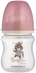 Canpol babies EasyStart széles nyakú anti-kólikás cumisüveg BONJOUR PARIS 120ml rózsaszín (781065)