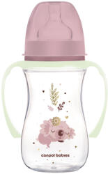 Canpol babies Anti-kólikás cumisüveg világító fogantyúval EasyStart SLEEPY KOALA 240ml pink (35/237_PIN)