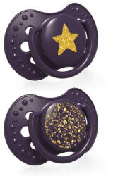 LOVI Dinamikus nyugtató cumi Stardust 3-6hó 2db lila (787298)