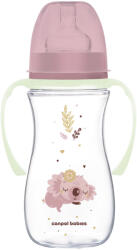 Canpol babies Anti-kólikás cumisüveg világító fogantyúval EasyStart SLEEPY KOALA 300ml pink (5907414)
