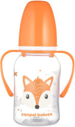 Canpol babies Keskeny nyakú cumisüveg fogantyúval CUTE ANIMALS 120ml róka (11/823_ORA)