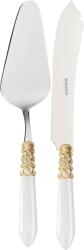 Casa Bugatti Spatulă și cuțit pentru servirea prăjiturilor Melodia Gold, albe, set 2 piese (MLD1M-N6020/21)