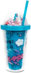 COOLPACK - Szívószálas műanyag pohár 450 ml - K-Pop - Rainbow - kétféle (27508CP) (27508CP)