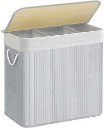 Songmics Cos de rufe Songmics din bambus, pliabil, 3 compartimente, 150L, gri (EZ-LCB091G01)