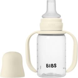 BIBS Set biberon BIBS tip Sippy Cup PP 150 ml cu cioc din silicon și sistem antipicurare, Ivory (50211216)