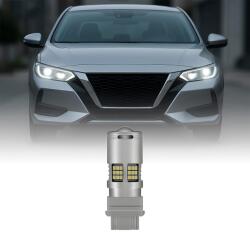 AutoREY Bec LED Auto T20 7443 cu 2 faze si Lupa, 60 LED-uri Premium Culoare Alb 6000K pentru Pozitie sau DRL, lumini de zi, CANBUS, fara eroare de bec ars, 12V, Putere 30W (AI18-17)