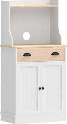 HomCom Dulap pentru cuptor cu microunde pentru bucătărie cu spațiu deschis 1 sertar și dulap cu 2 uși 61 x 35 x 125, 4 cm stejar | Aosom Romania (83A-086V00AK)
