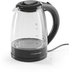 GOURMETmaxx Üveg vízforraló 1, 8l 1800W fekete/ezüst 54642 (DS15481)