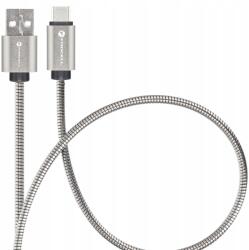 Forcell Кабел Forcell - F-Energy Metal C234, USB-A/USB-C, 2 m, 66W, сребрист (5903396381249)