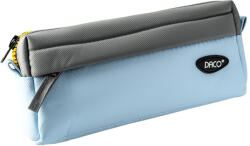 DACO Penar etui tip borseta DACO PE712GR, 2 fermoare, 20.5 x 5.5 x 9 cm, Gri cu Bleu (PE712GR) Penar