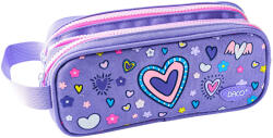 DACO Penar etui tip borseta DACO PE715M, 3 fermoare, 21.5 x 9.5 x 9 cm, Mov (PE715M) Penar