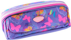 DACO Penar etui tip borseta DACO PE709F, 1 fermoar, 22 x 8.5 x 8.5 cm, motiv Fluturi (PE709F) Penar