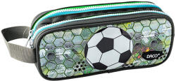 DACO Penar etui tip borseta DACO PE716N, 2 fermoare, 24 x 6 x 18 cm, motiv Fotbal (PE716N) Penar