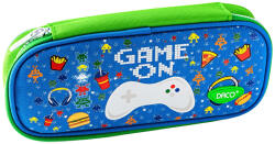DACO Penar etui tip borseta DACO PE714A, 1 fermoar, 24 x 9.5 x 4 cm, motiv Game ON, Albastru cu Verde (PE714A) Penar