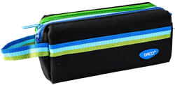 DACO Penar etui tip borseta DACO PE718N, 3 fermoare, 22 x 4 x 12 cm, Negru (PE718N) Penar