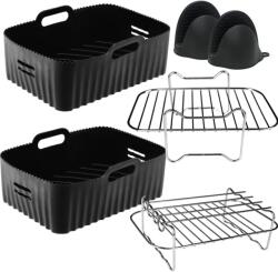 MOLEATH Forrólevegős Sütő Tartozék Szett 23cm Szilikon Forma Ninja Foodi AF300EU AF400EU Cecotec 9L Dual Zone Kompatibilis - für Ninja AF300EU AF400EU, Cecotec 9L