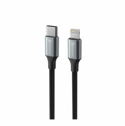 SWISSTEN Textile II USB-C to Lightning 1, 5m, fekete (71529203)