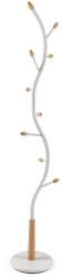 Versa Swindon minimalista álló ruhafogas 9 akasztóval, fém/fa - fehér - 180x30x30 cm