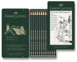 Faber-Castell Castell 9000 Design grafit ceruzák pléhdobozban, 12 db-os készlet (119064)