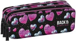 BackUP Penar școlar BackUp 8 G - Glitter Hearts, 3 fermoare (710353) Penar