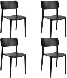 King Home Agat Premium Szék Szett Polipropilén Fekete 4 Darabos (308-APP.BLACK.SET4)