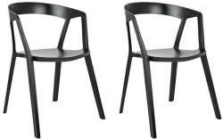 King Home Vibia Szék Szett Polipropilén Fekete Egymásba Rakható (210-APP.BLACK.SET2)