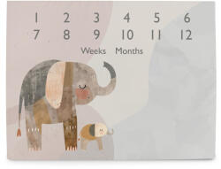  CEBA BABY Milestone fotószőnyeg (92x72) Basic Elephant Family - pepita