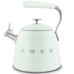SMEG Ceainic cu fluier Smeg CKLW2001PG, 2, 3 l, pentru plite cu inducție, mâner care nu se încălzește, oțel, verde pastel (CKLW2001PG)