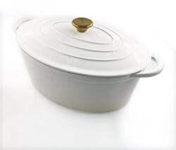 Perfect Home Cratiță din fontă emailată ovală 30cm 4, 2l albă 54559 (17923)