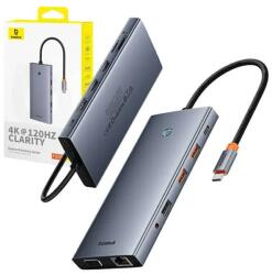  Hub 13 w 1, Baseus, stop aluminium, 2x HDMI / DP / VGA / 2 x USB-C / 3 x