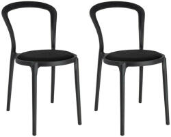King Home Slim Szék Szett Polipropilén Szövet Fekete 2 db (PP-134A.BLACK SET.2)