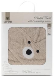 Lorelli Prosop de baie cu gluga si broderie, Lorelli, 90 x 90 cm, bumbac, Soft Beige