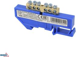 Schelinger DIN sínre szerelhető sorkapocs 1 modul, 63A, 500V, kék, Schelinger BM-A18-TBI-6X09-06P-NI (BM-A18-TBI-6X09-06P-NI)