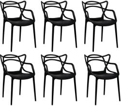 Modesto Design HILO Szék Szett Polipropilén Fekete 6 Darabos (C1034.BLACK.SET6)