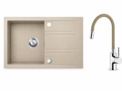 FERRO+EVER Set chiuveta Ferro granit 78x48, nisip , cu baterie flexibila Ermetiq ER-HR108Y