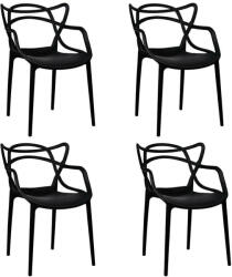Modesto Design HILO Szék Polipropilén Fekete 4 Darabos Szett (C1034.BLACK.SET4)