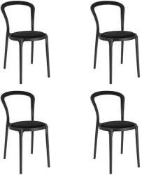 King Home Slim Szék Szett Polipropilén Szövet Fekete 4 Darabos (PP-134A.BLACK SET.4)
